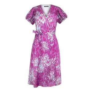 RACHEL ROY Womens Pink Tie Lined Short Sleeve Midi Wear To Work Wrap Dress 2